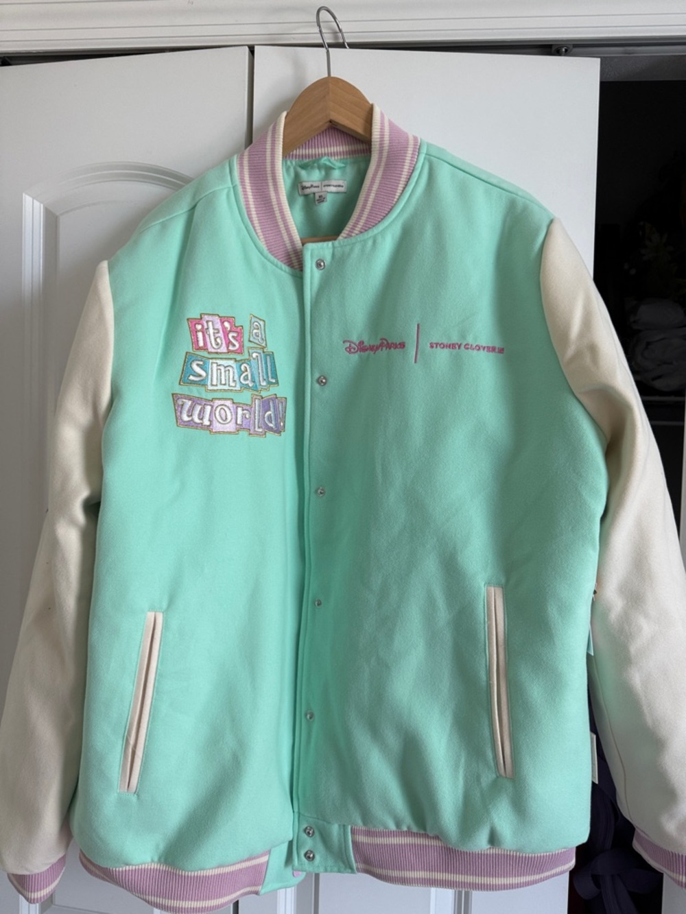 Disney Parks Stoney Clover  "It's a Small World" Mint Varsity Jacket